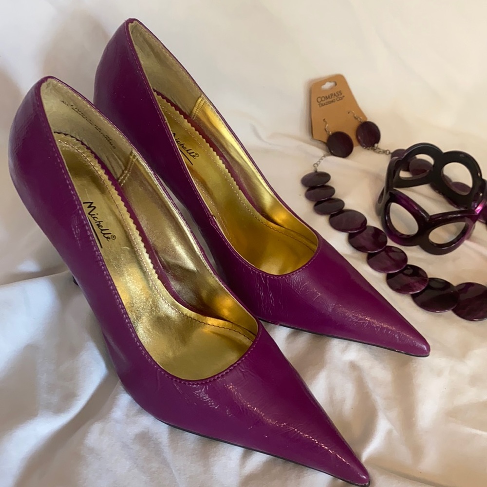 Anne Michelle Heels Lively-99 Color Raspberry